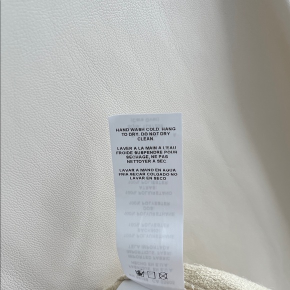 NWT Karen Kane Beige Fringe Vegan Leather Dress - Picture 9 of 15